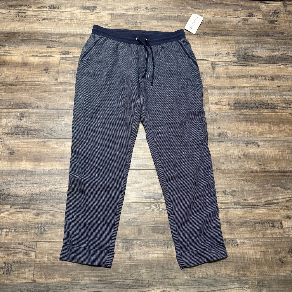 Athleta Stripe Bali Linen Ankle Pant NWT